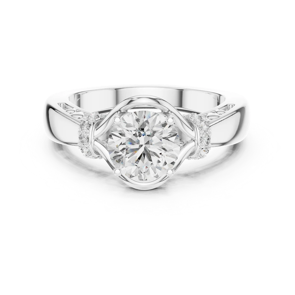 Ornate Pavé Round Lab Grown Diamond Ring - Image 2 Ornate Pavé Round Lab Grown Diamond Ring, view 2 of 5