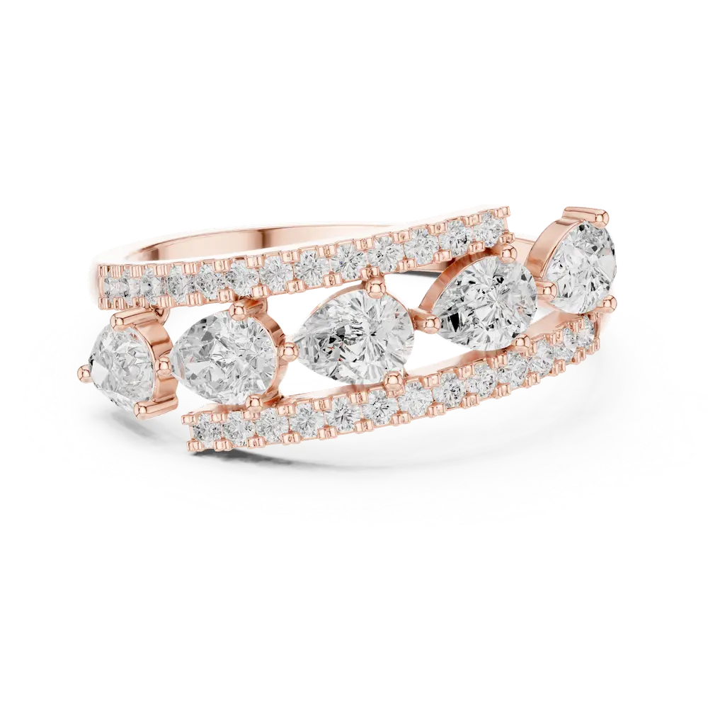 Layered Pear Lab Grown Diamond Ring - Image 1 Layered Pear Lab Grown Diamond Ring, view 1 of 6