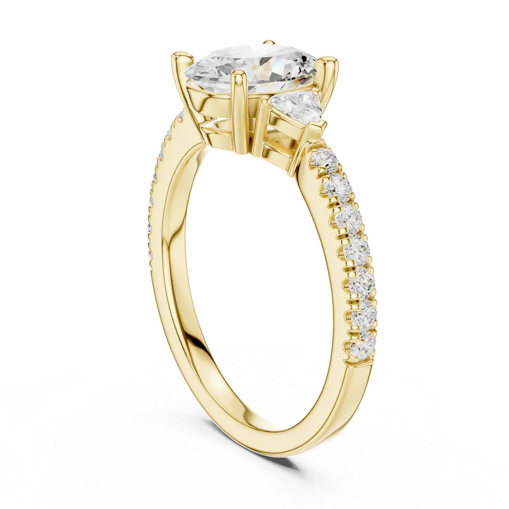 Oval Cut With Trillion Sides Lab Grown Diamond Ring, view 4 of 6